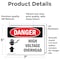 Signmission High Voltage Overhead Danger Sign, Vinyl Decal, 7in W x 5in L, 2PK OS-2PACK-DS-D-57-L-1334 - alternate 3